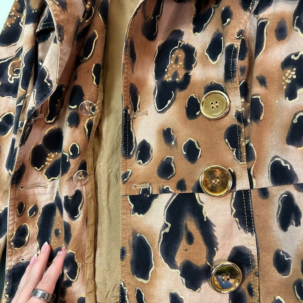 Cache Women's Leopard Print Button Down Jacket Tr… - image 5